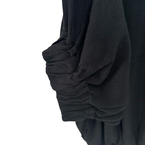 Free People Colorblock Oversize Half Zip Tunic Top Green Black Drawstring XS/SM - Picture 7 of 10